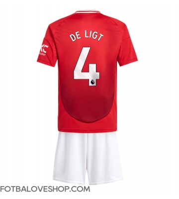 Manchester United Matthijs de Ligt #4 Dětské Domácí Dres 2024-25 Krátký Rukáv (+ trenýrky)